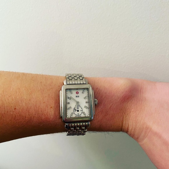 Michele mid deco diamond watch